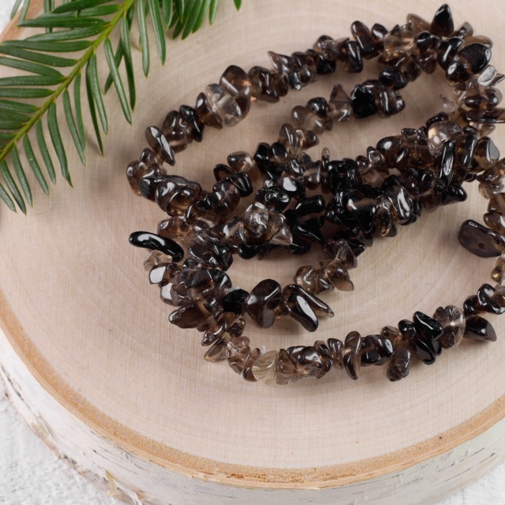 Smoky Quartz chips Stretch elastic Bracelet